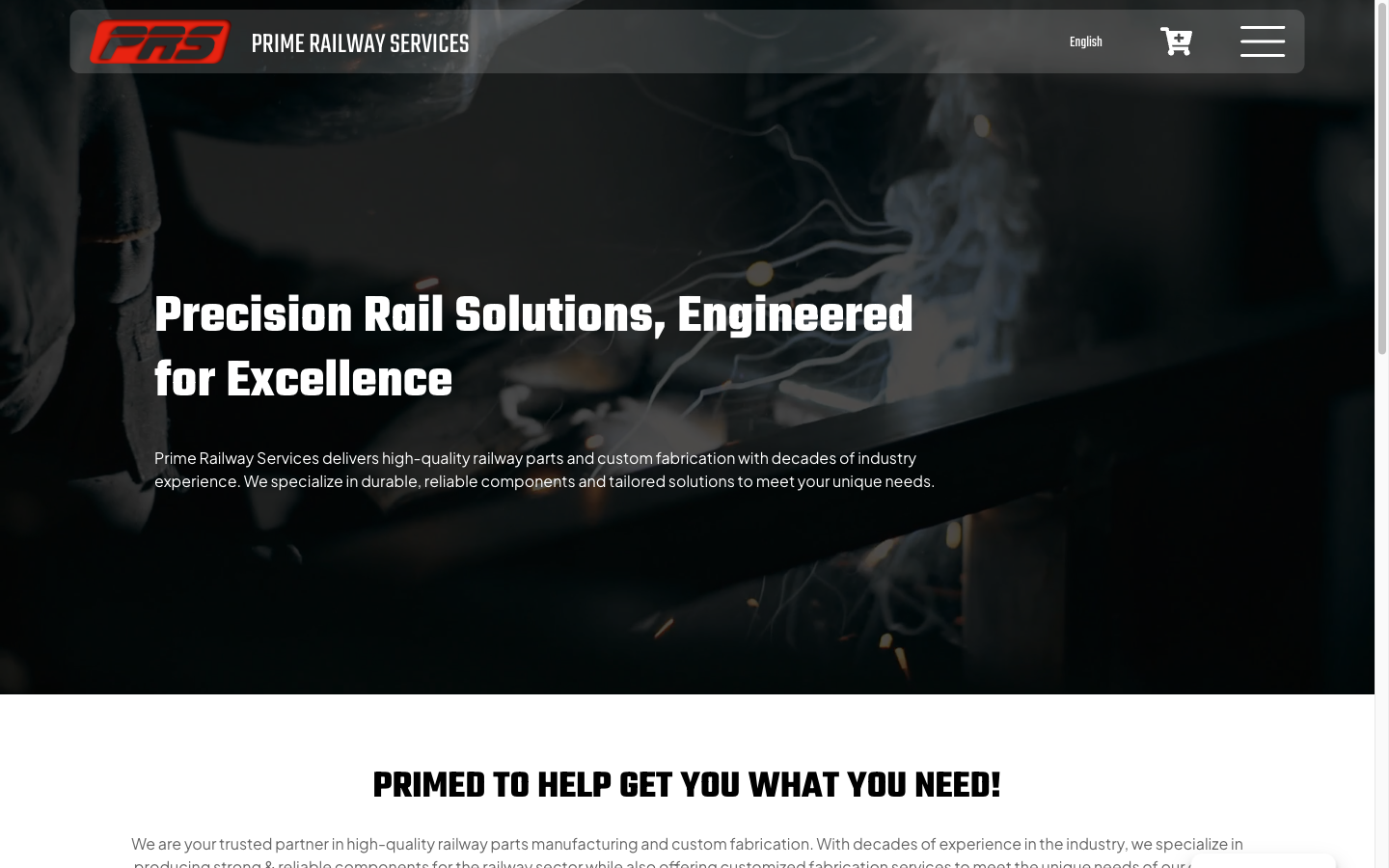 Prime Rail Group ecommerce parts catalogue screenshot