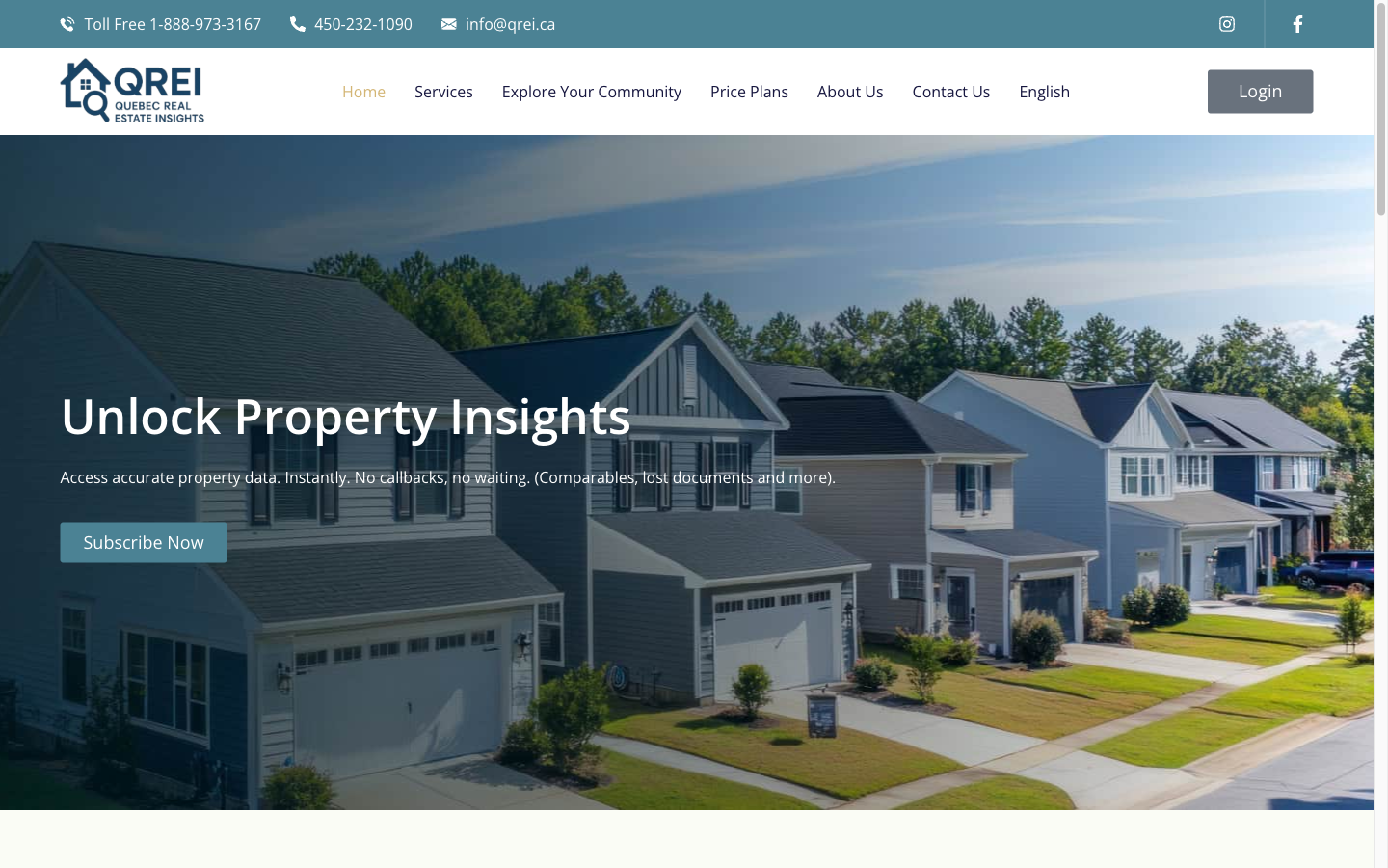 QREI property data platform screenshot